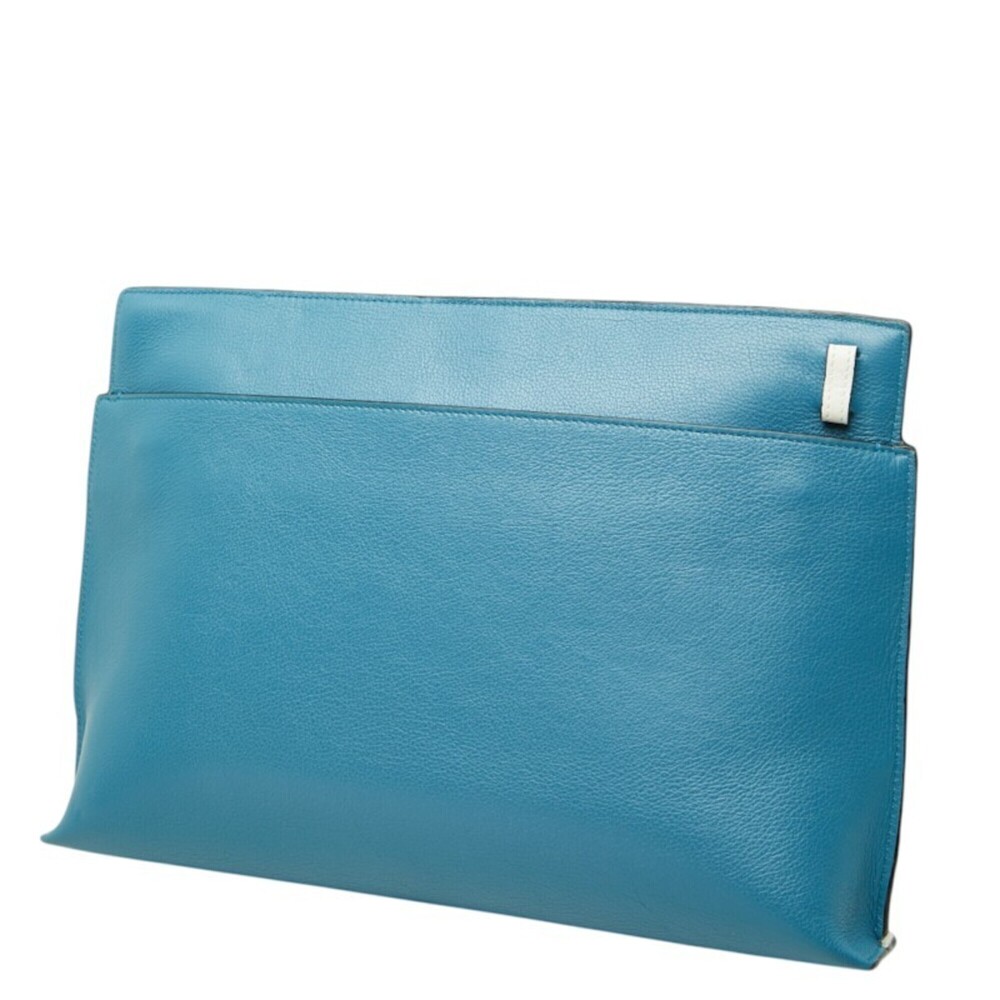 Loewe Anagram T Pouch Cowboy Clutch Bag Second Blue White Black Leather Women... - Picture 2 of 10